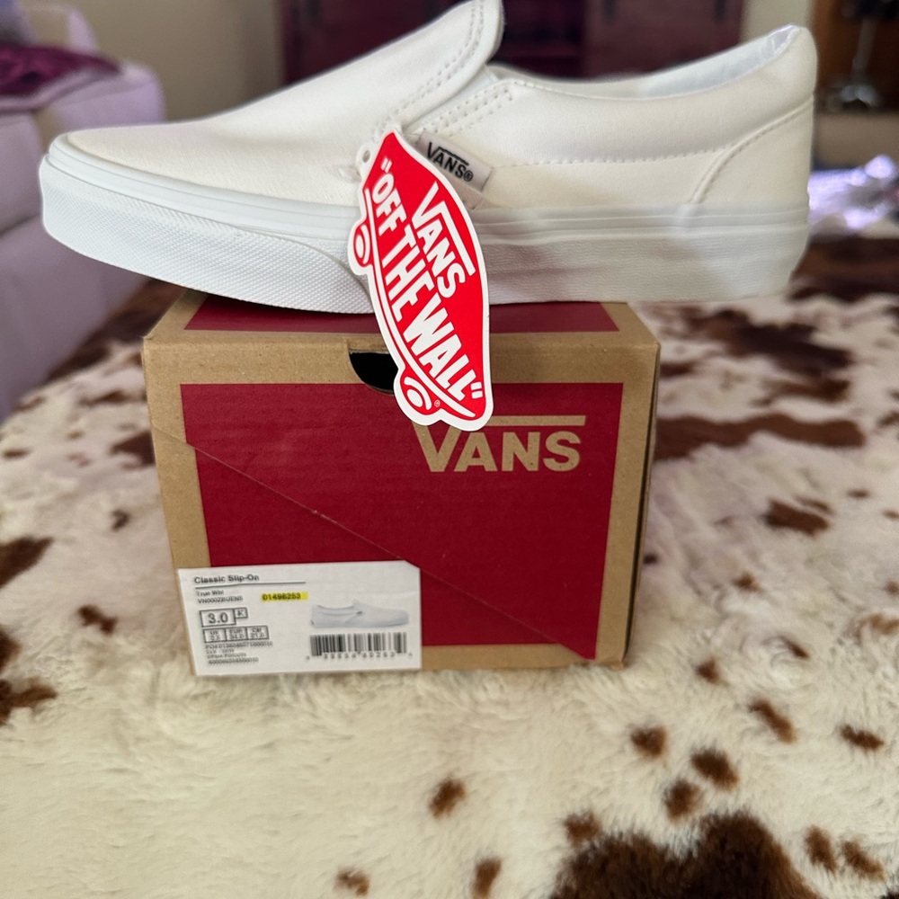 Vans True White Classic Slip-On Sneakers